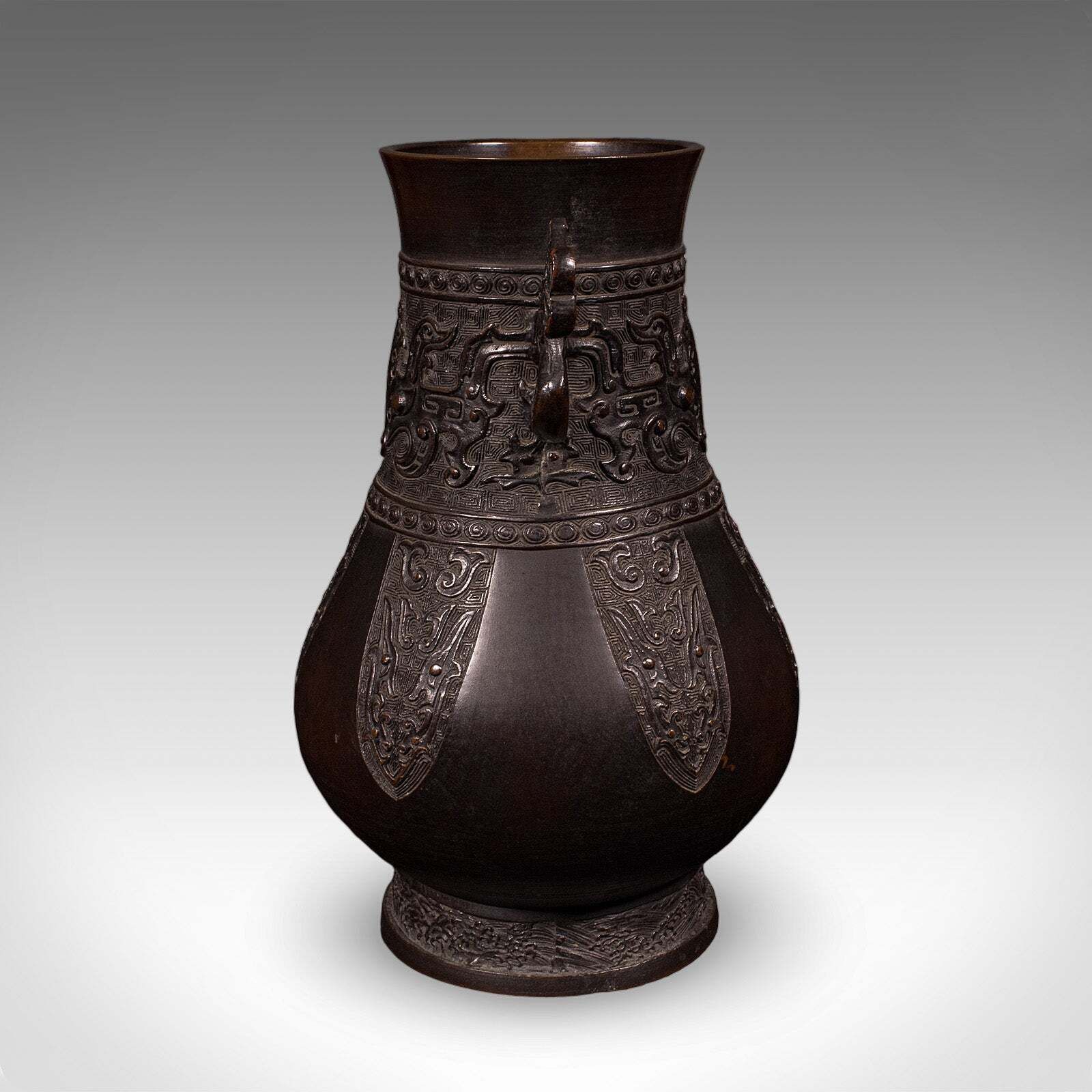 Antique Hu Vase, Oriental, Bronze, Flower Pot, Display Urn, Victorian, C.1880 photo for sale
