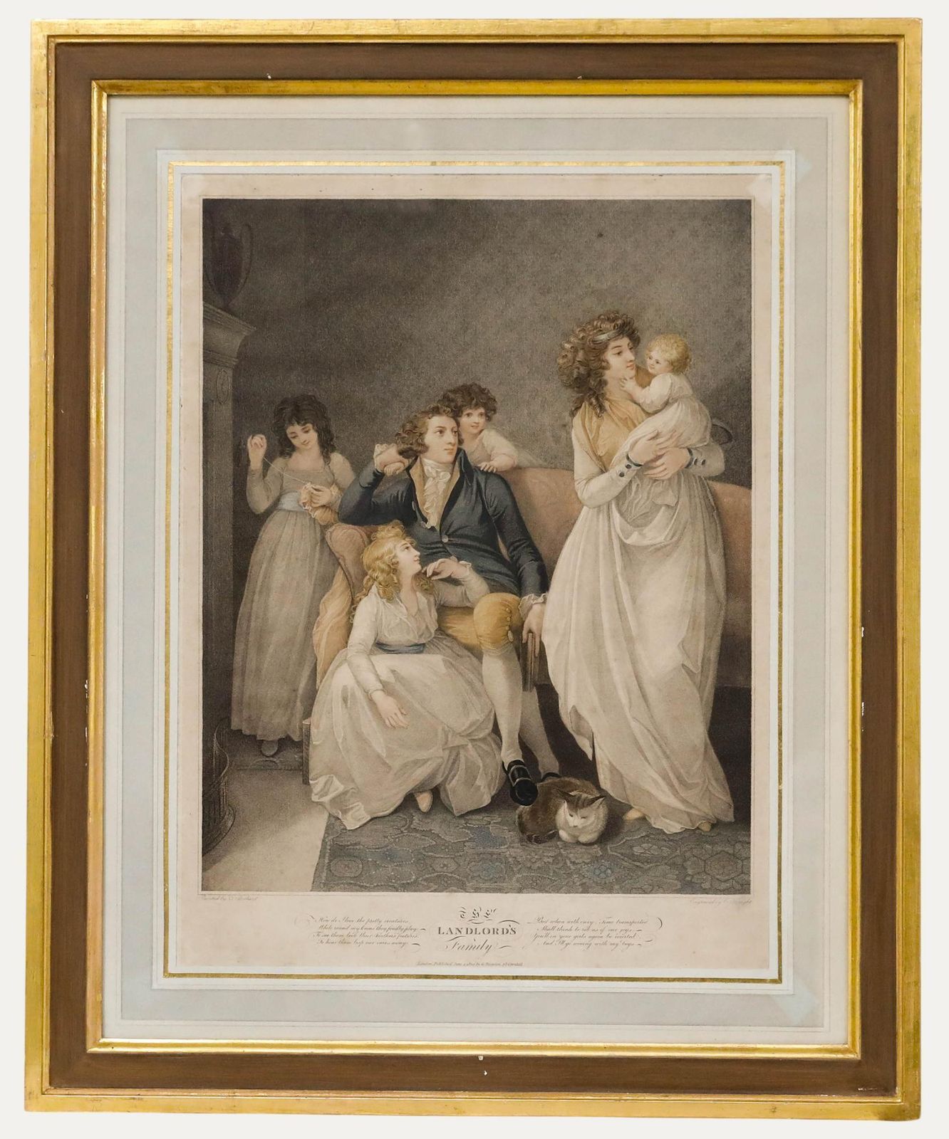 Charles Knight After Thomas Stothard   Stipple Engraving, The Landlord's Family