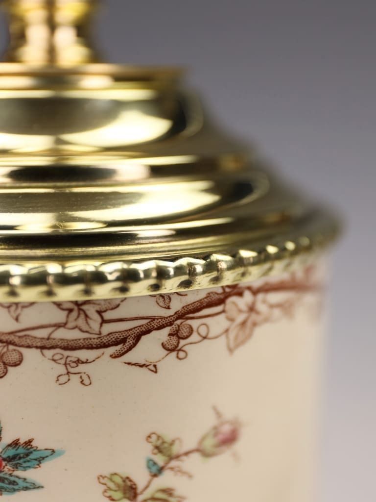 photo vintage Exceptional Pair Of French Faience Table Lamps By Keller & Guérin, Lunéville, Circa 1900