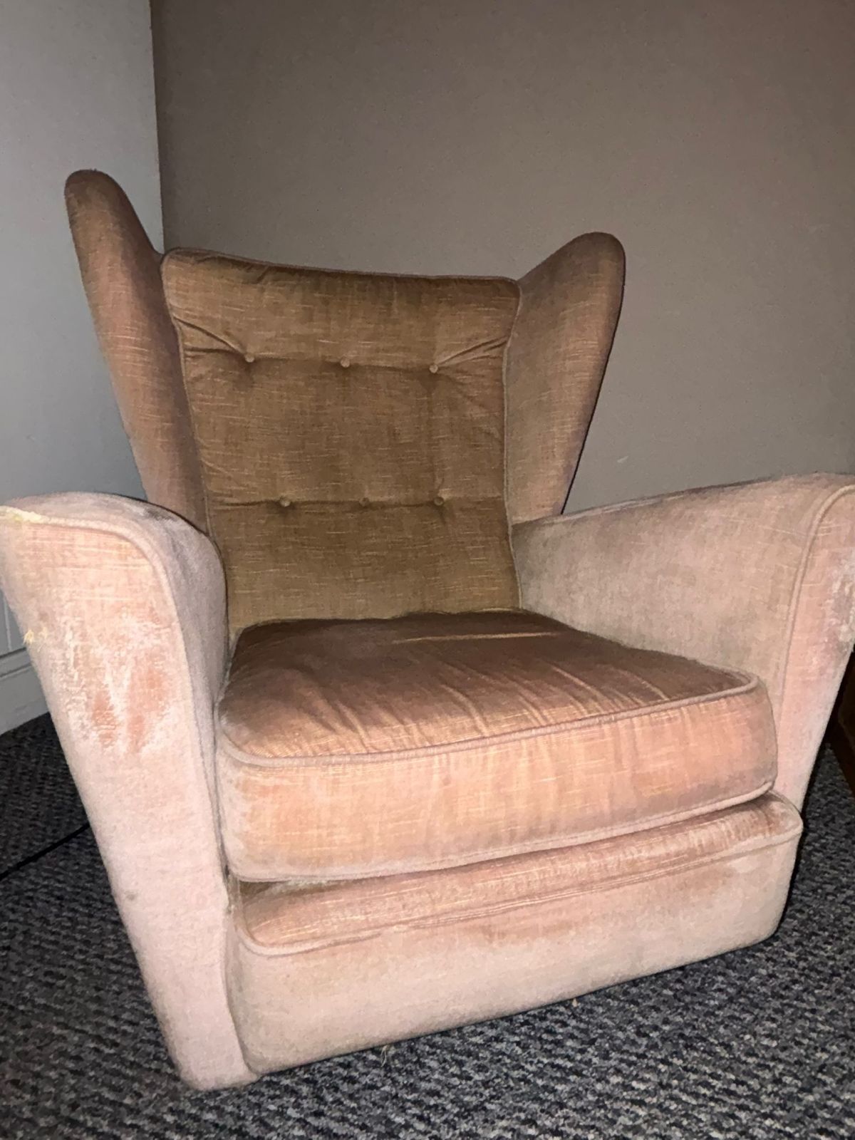 Original Howard Keith Hk Mid Century Armchair Wingchair Original Velvet Upholstery