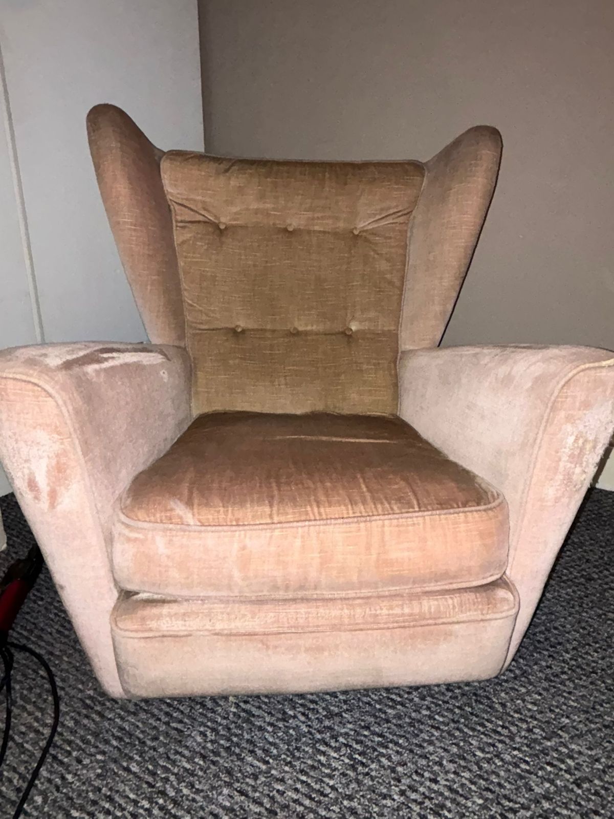 Furniture Original Howard Keith Hk Mid Century Armchair Wingchair Original Velvet Upholstery photo