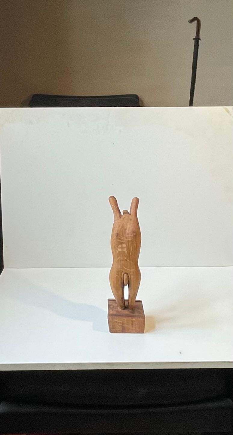 Folk Art Phallus Sculpture   Male Torso In Hand Carved Wood, 1970s photo 336.0
