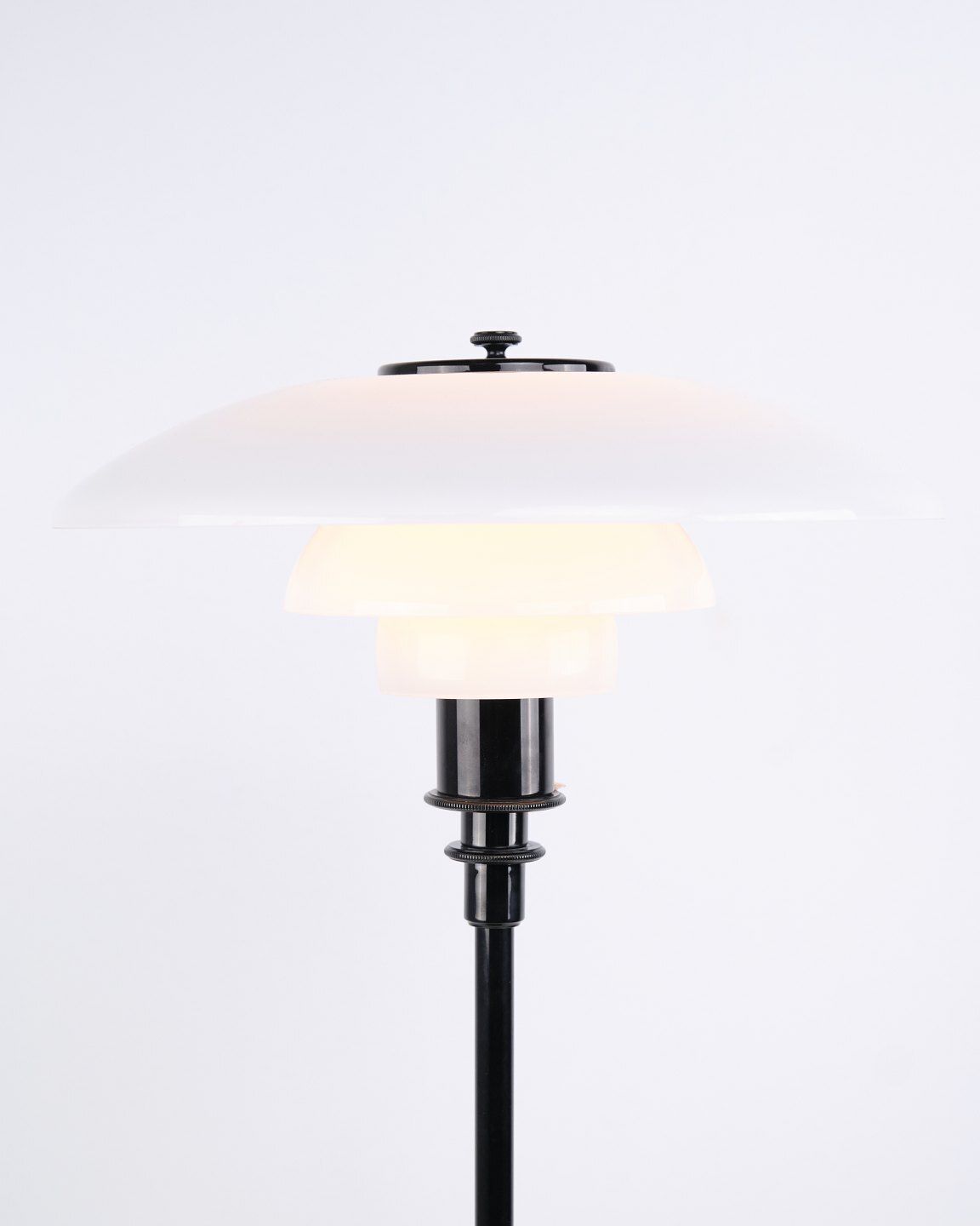Poul Henningsen Table Lamp Model Ph 3/2 In Black Metallised Brass For Louis Poulsen. photo furniture