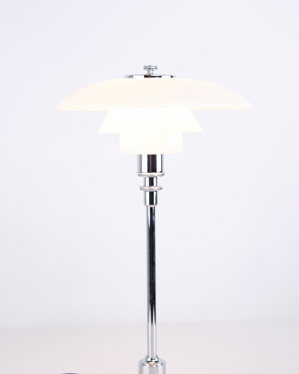 Poul Henningsen Table Lamp Model Ph 2/1 In Chrome For Louis Poulsen. photo furniture