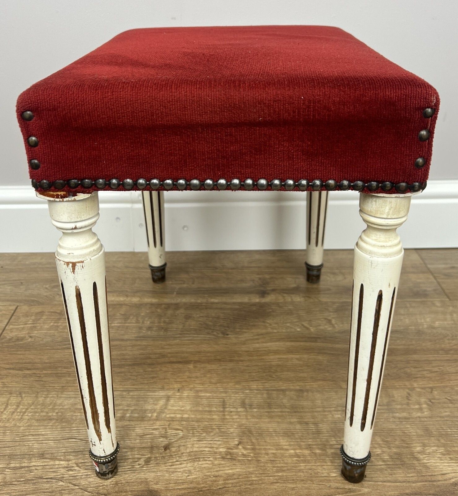 Footstool Vintage French Upholstered Stool Bench Decorative Seat Lot 4947. photo vintage