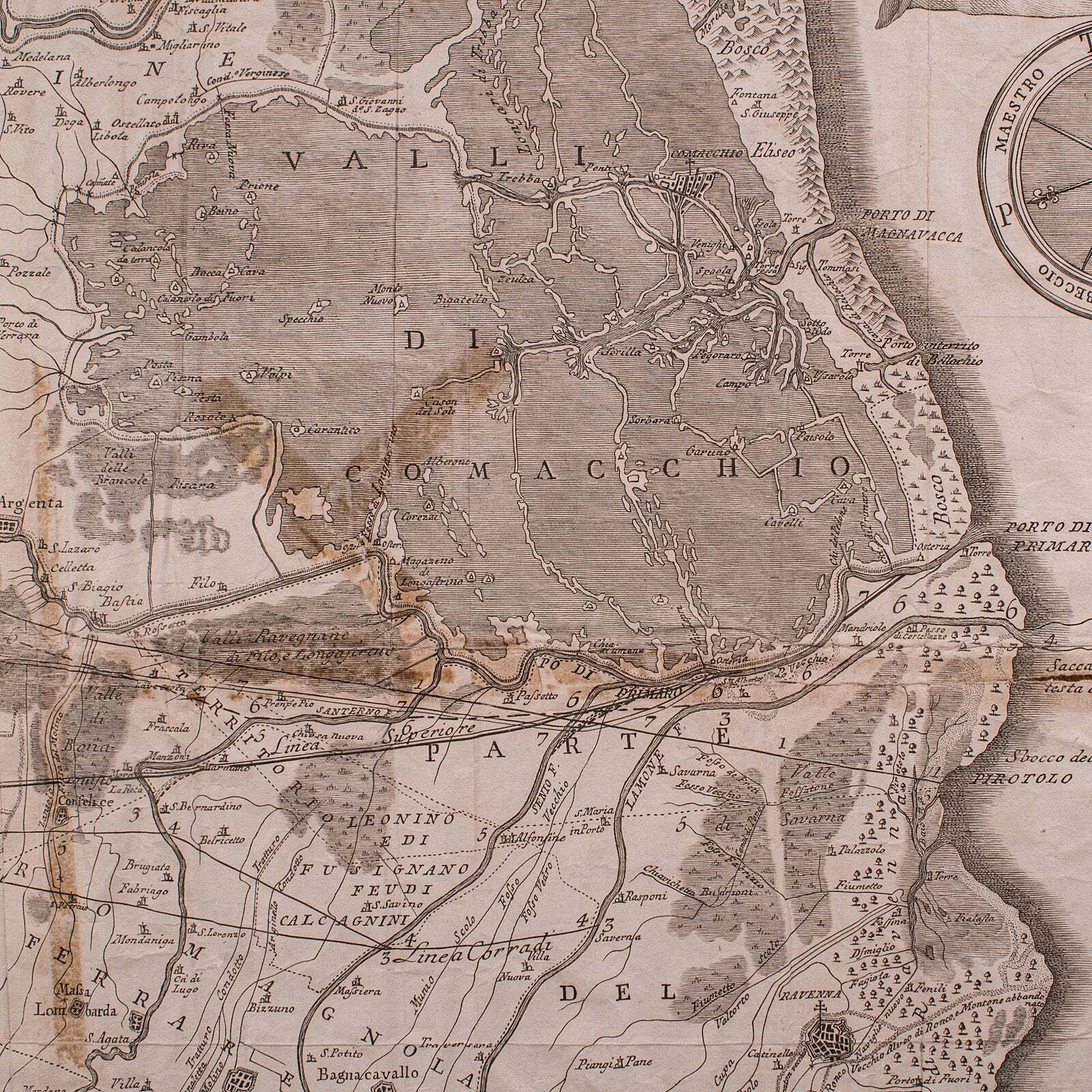 Antique Italian Region Map, Framed Cartography, 18th Century, Emilia Romagna photo buy