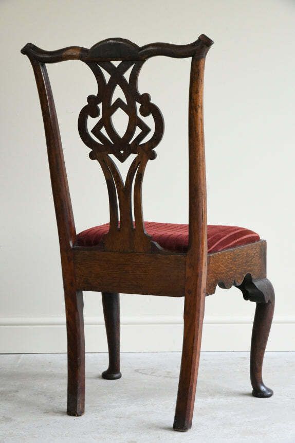 Georgian Oak Chippendale Style Chair photo for sale