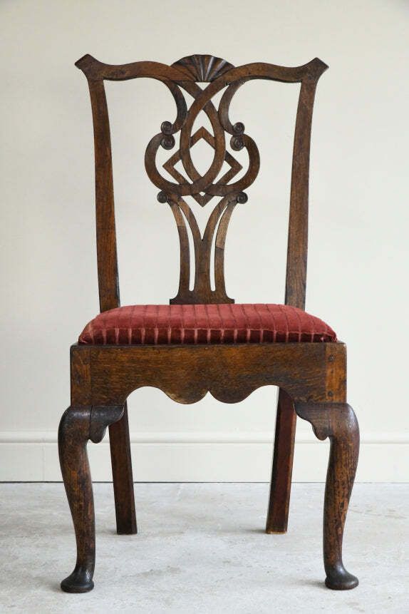 Georgian Oak Chippendale Style Chair photo 695.0