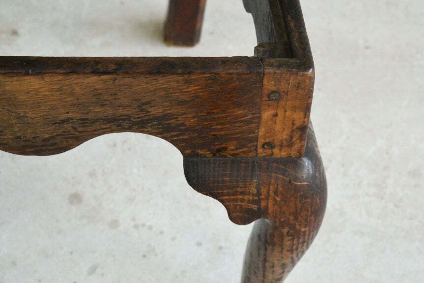 695.0 Georgian Oak Chippendale Style Chair photo