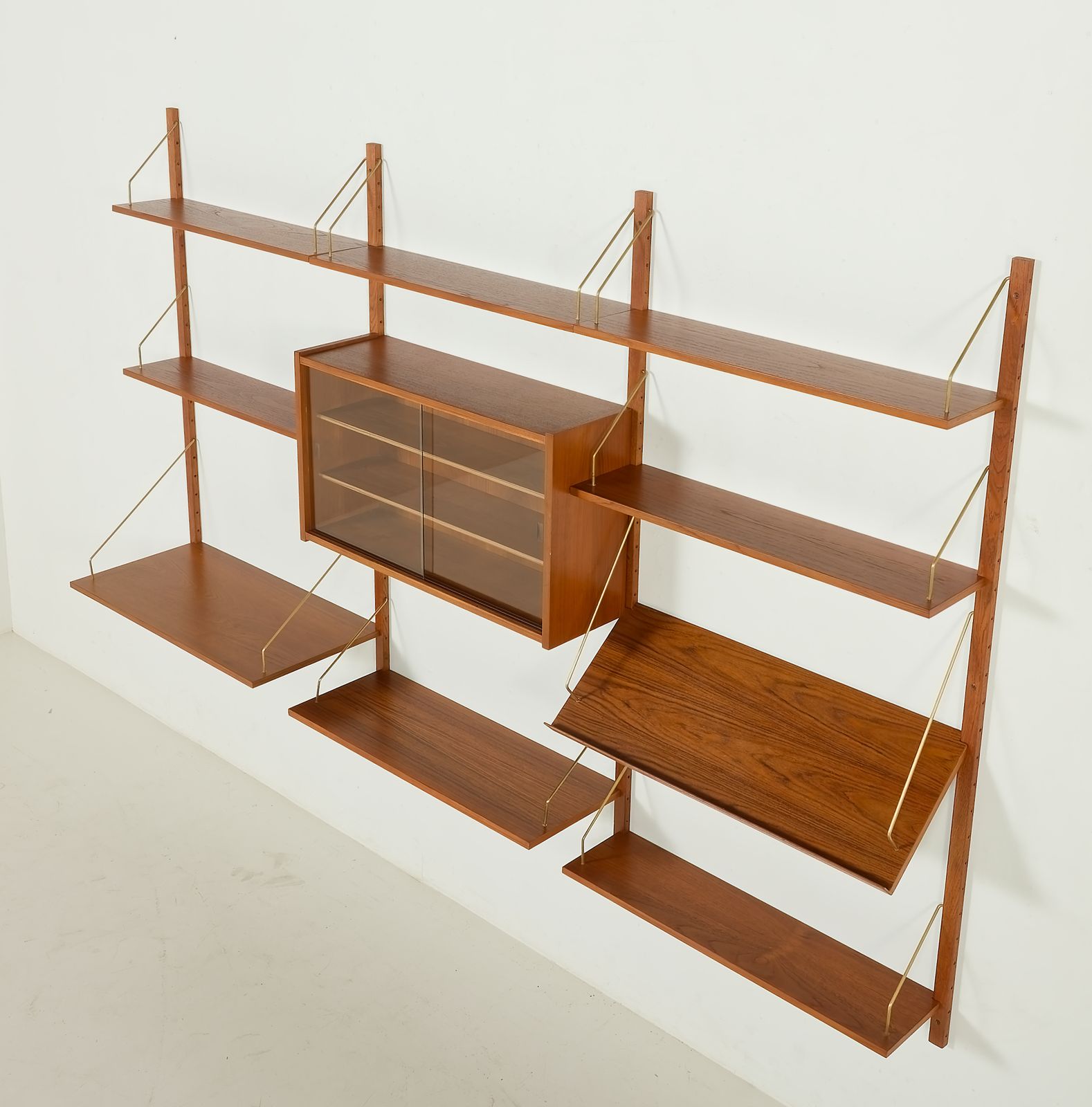 Danish Vintage Teak Wall Unit Attr. To Preben Sorensen, 1960s photo 2160.0