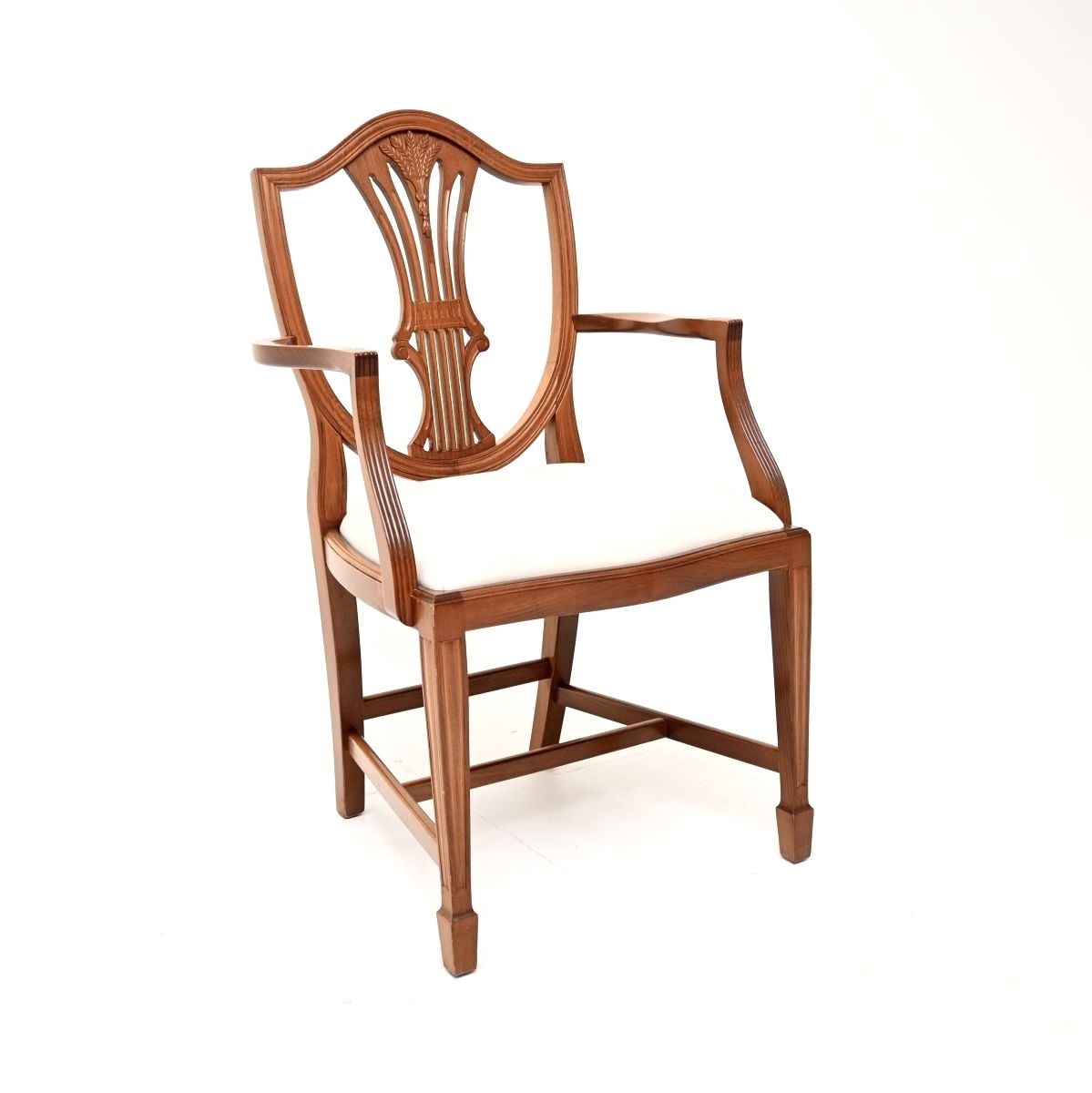 Set Of Eight Antique Sheraton Style Shield Back Dining Chairs photo Furniture