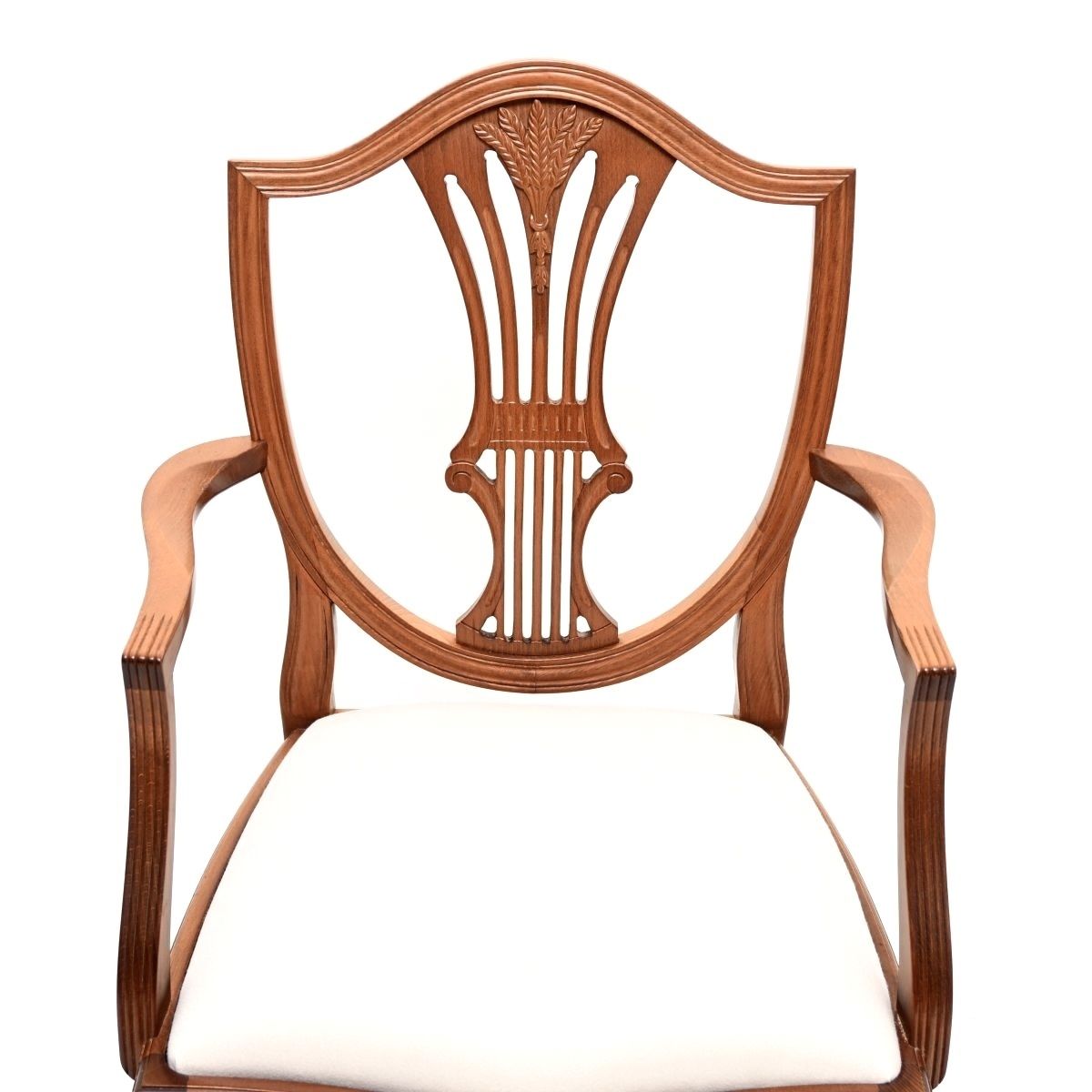 Set Of Eight Antique Sheraton Style Shield Back Dining Chairs photo vintage