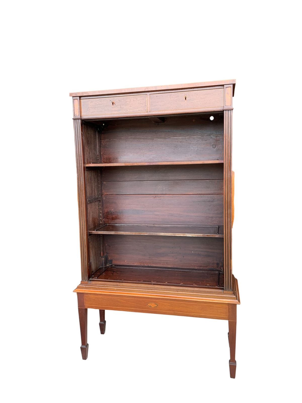 Antique Edwardian Open Bookcase / Display Cabinet photo for sale