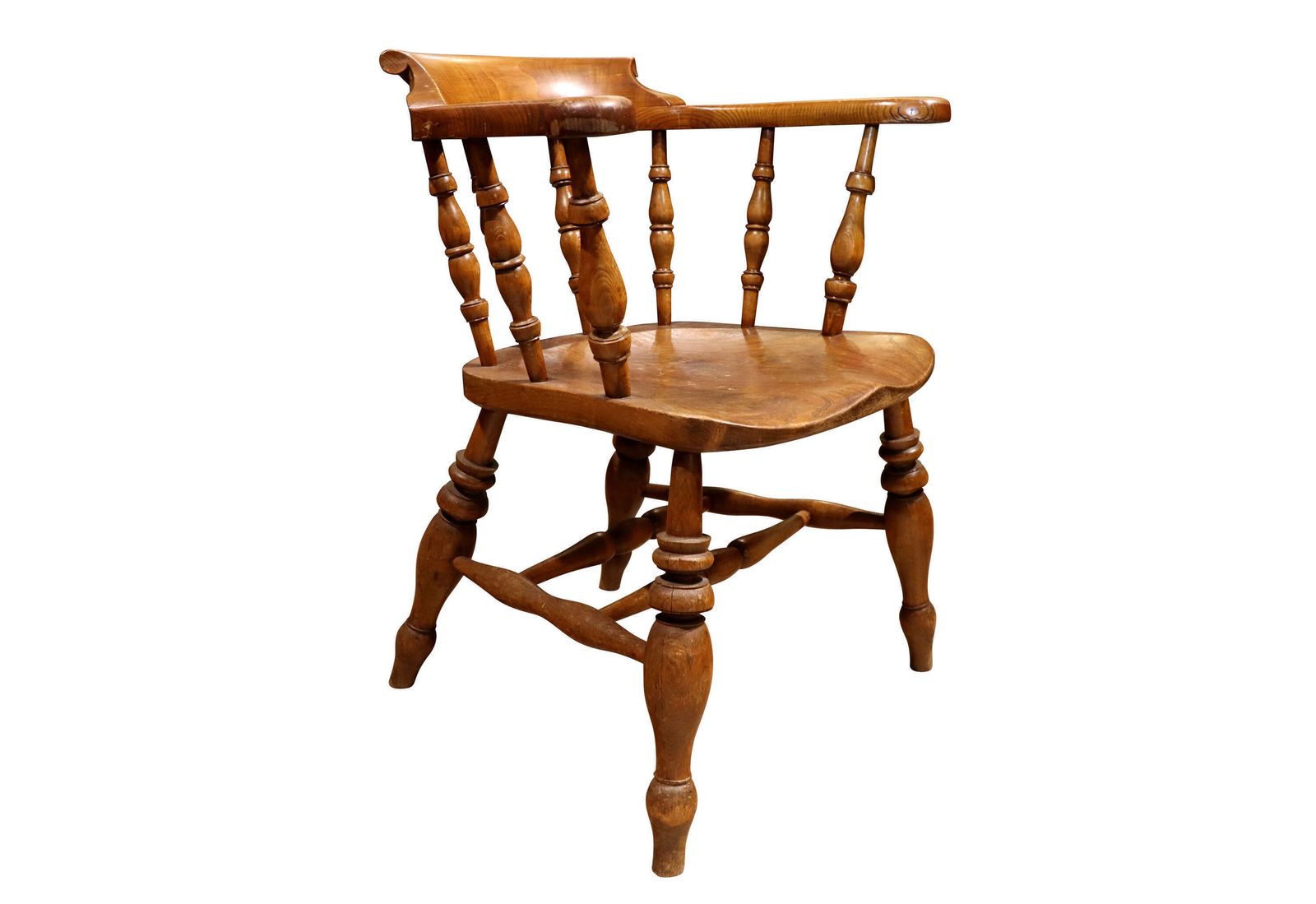 Mid 19th Century Ash & Elm Smokers Bow Armchair C.1850 photo Furniture