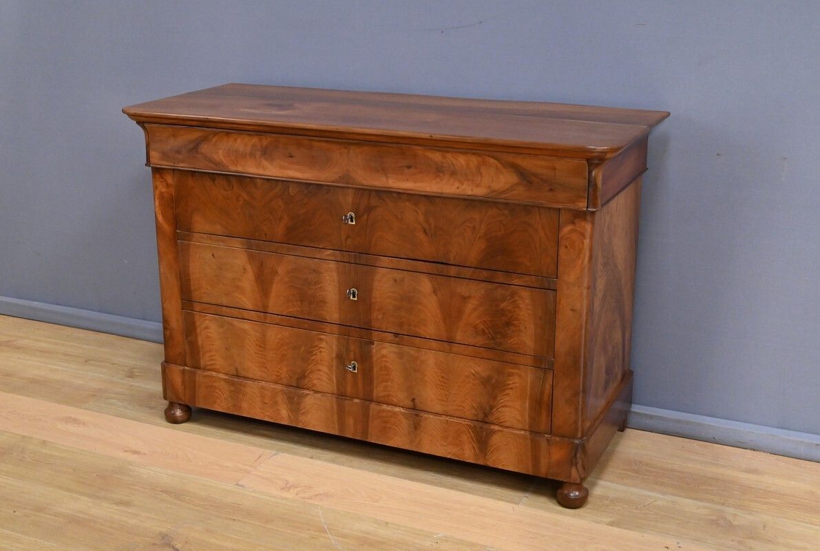 Chest Of Drawers In Burr Walnut, Restoration Period – Part 1, 19th Century photo Furniture