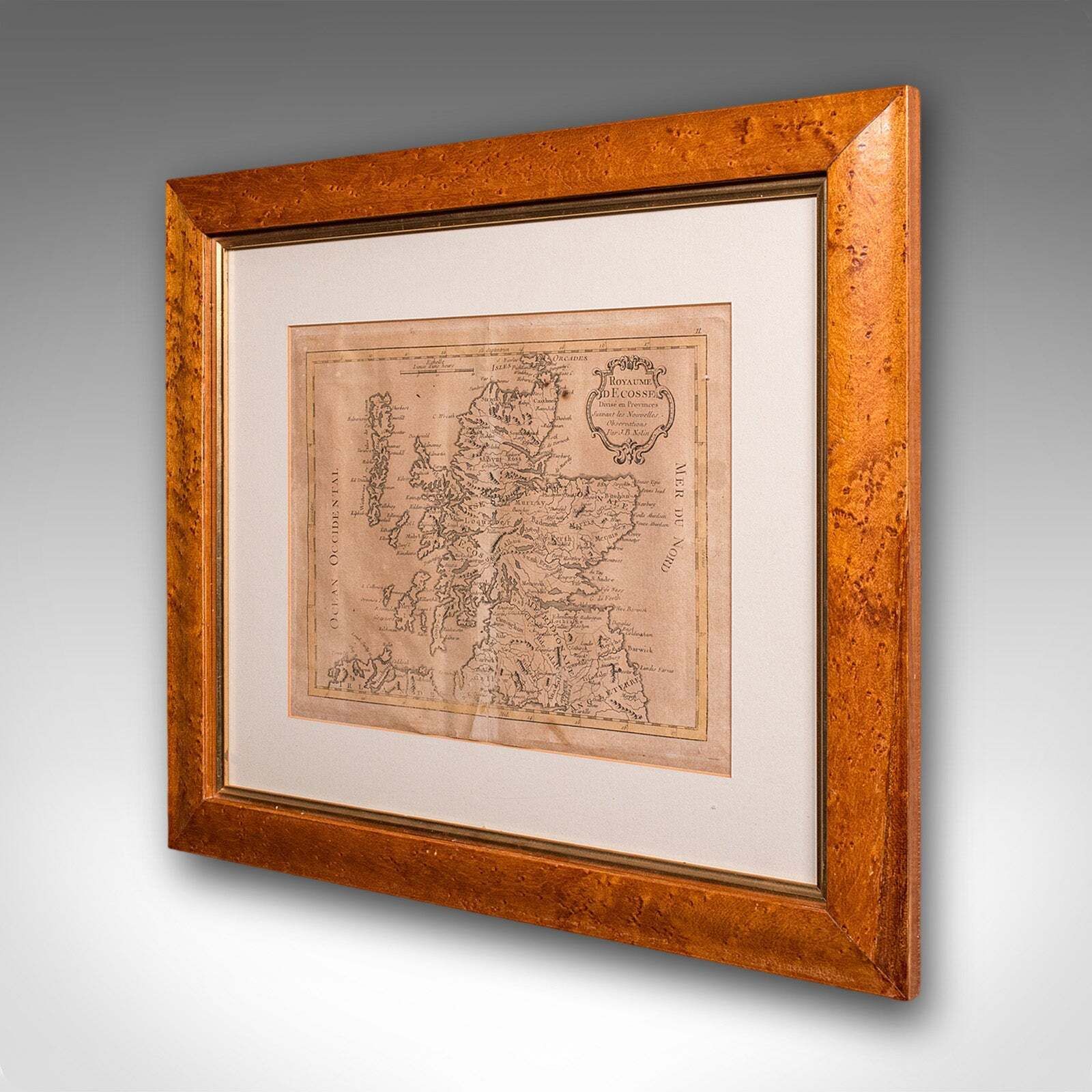 Antique Map Of Scotland, French, Framed Cartography, Ecosse, Georgian, C.1780 photo for sale
