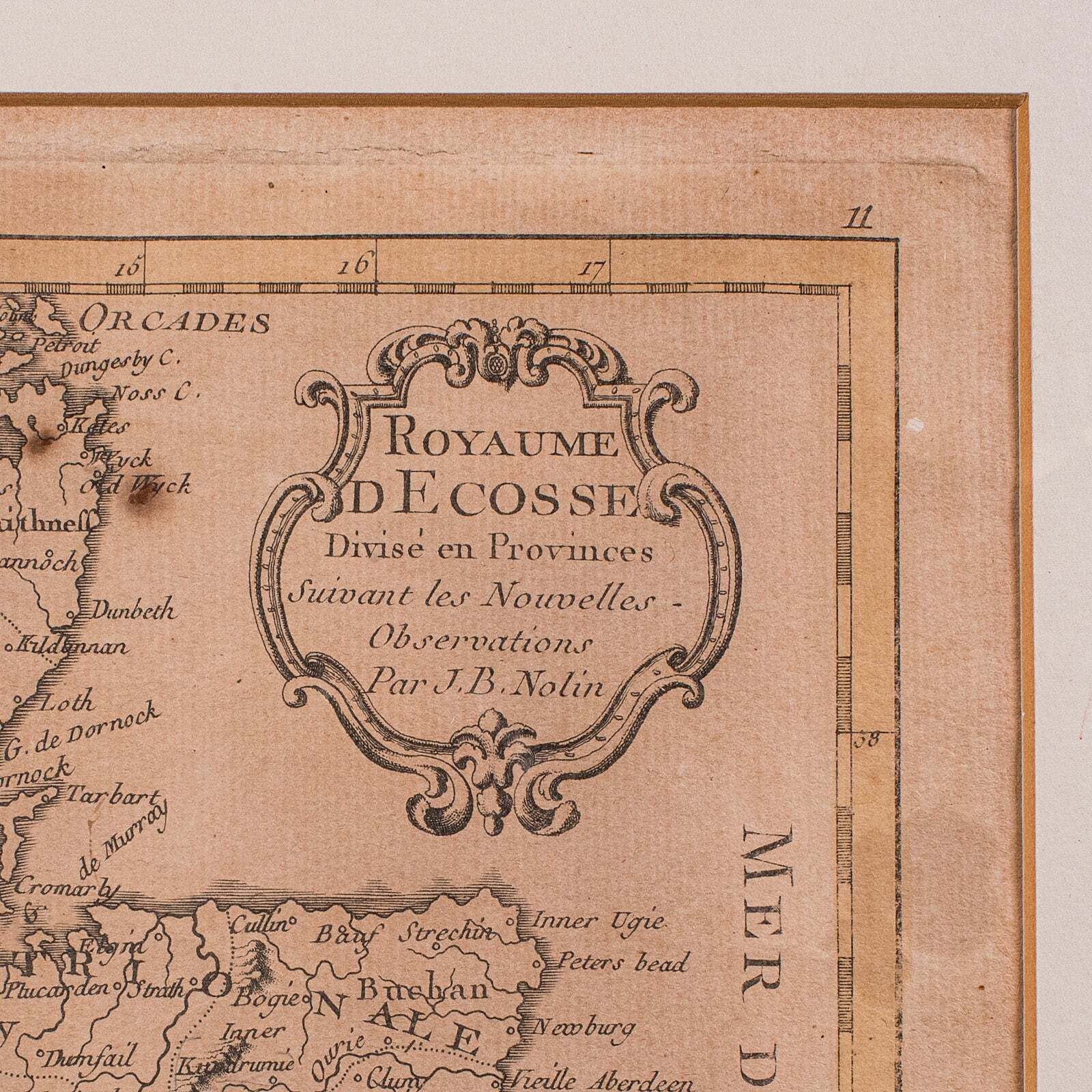 Antique Map Of Scotland, French, Framed Cartography, Ecosse, Georgian, C.1780 photo 810.0