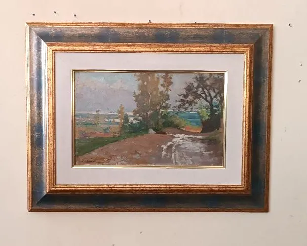 Oil Painting On Cardboard, Dated, Unsigned, Late 19th Century, Italian School