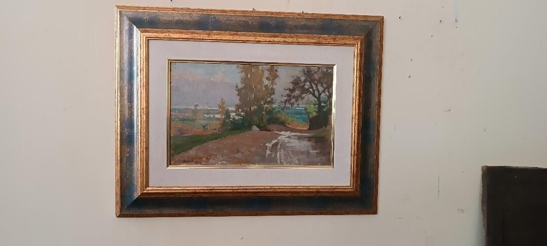 Oil Painting On Cardboard, Dated, Unsigned, Late 19th Century, Italian School photo furniture