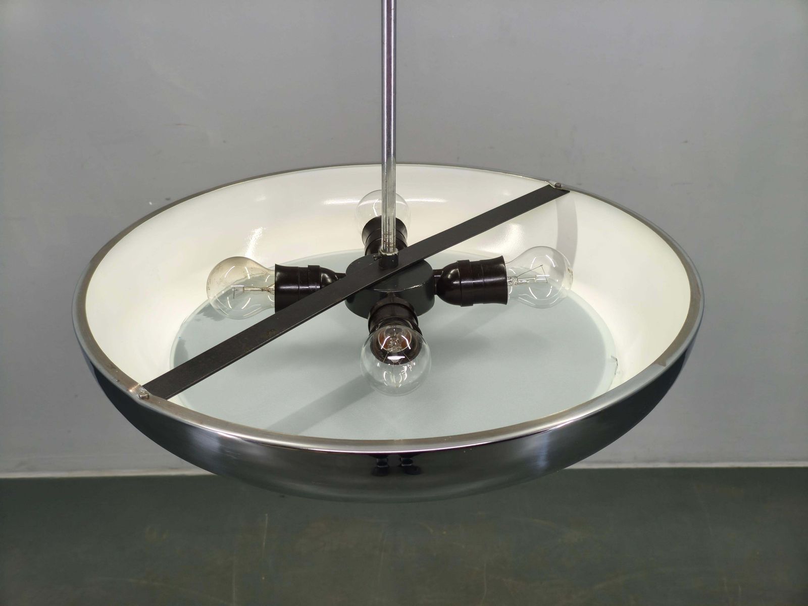Bauhaus Ufo Chandelier By Josef Hurka For Napako, 1930s photo for sale