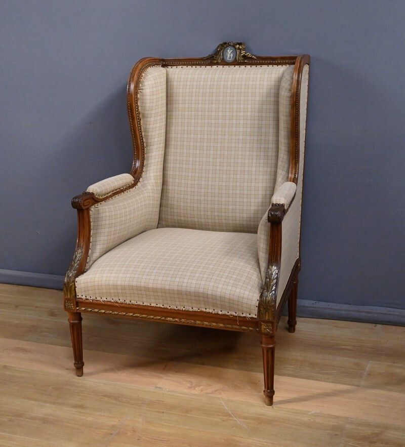 Bergère Armchair With Walnut Ears, Louis XVI Style – Late 19th Century photo buy
