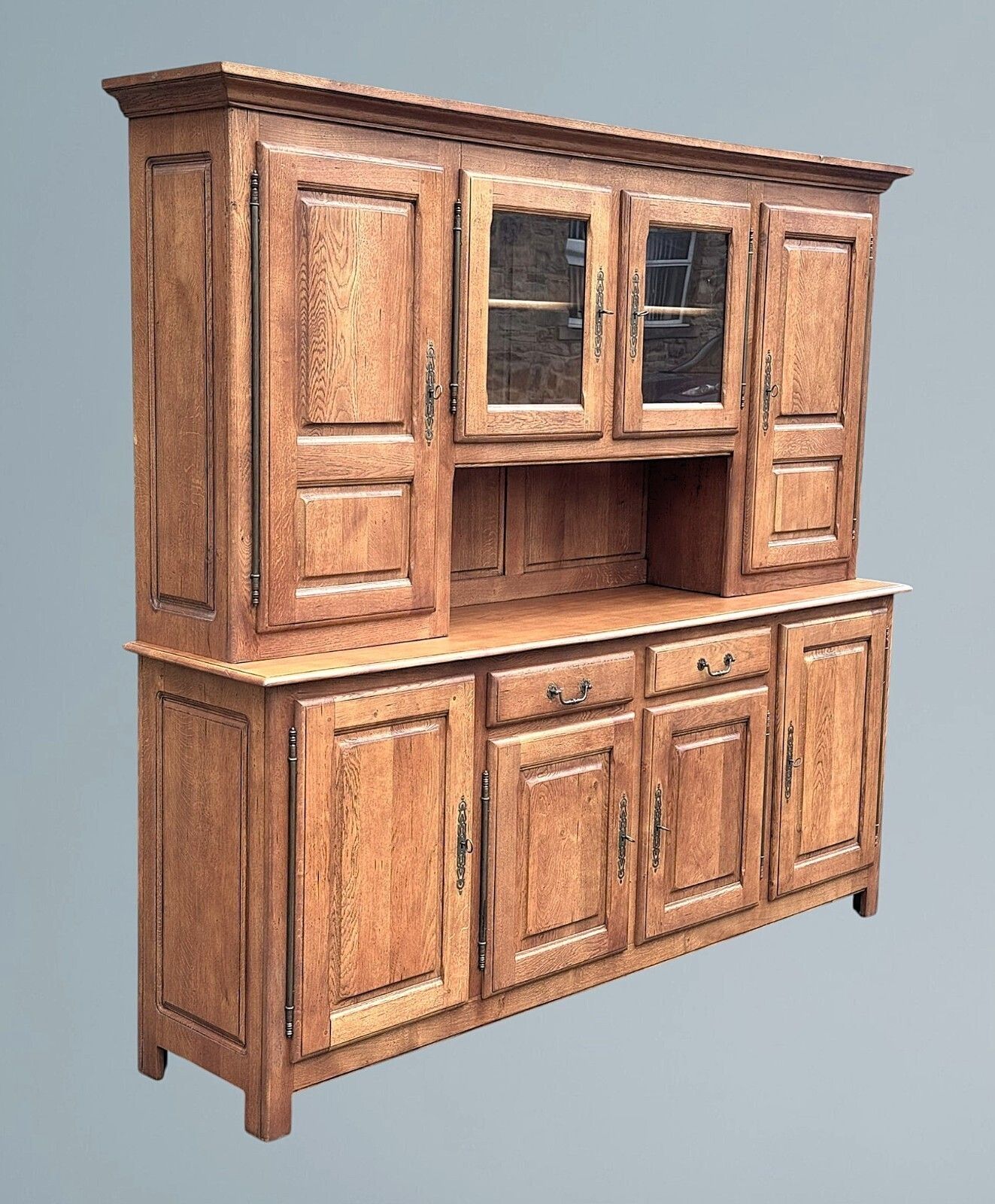 Large Oak Kitchen Dresser / Oak Bookcase / Oak House Keepers Cupboard photo furniture