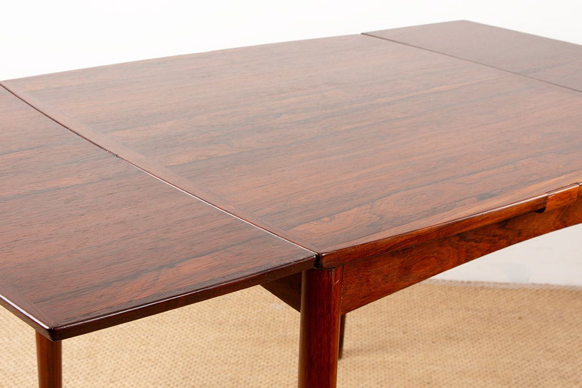 Table danoise extensible et réversible pour jeux ou repas en palissandre et feutre, par Carlo Jensen pour Hundevad & Co, 1960. photo 1800.0