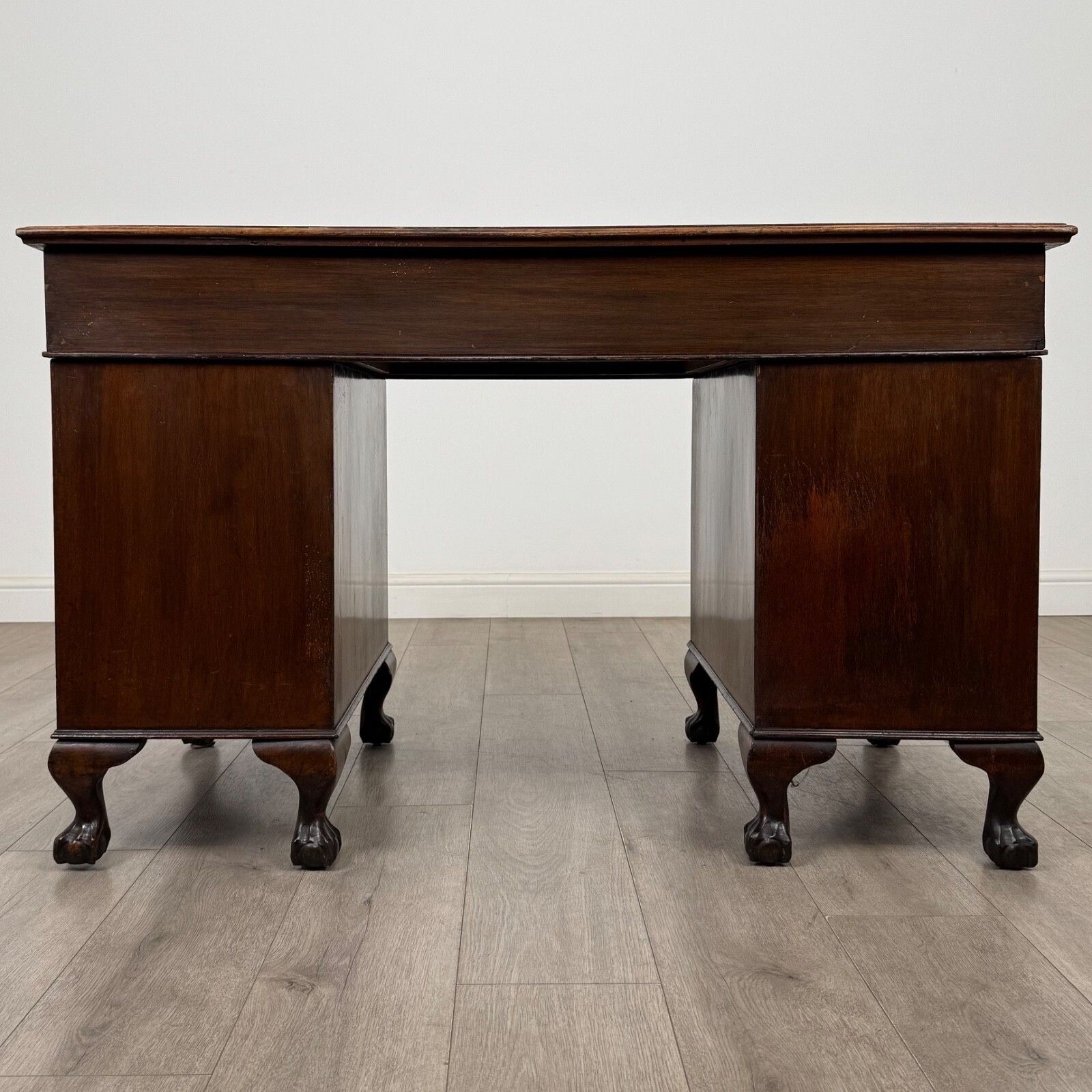 Antique 20th Century Edwardian Pedestal Desk In Mahogany photo 685.0