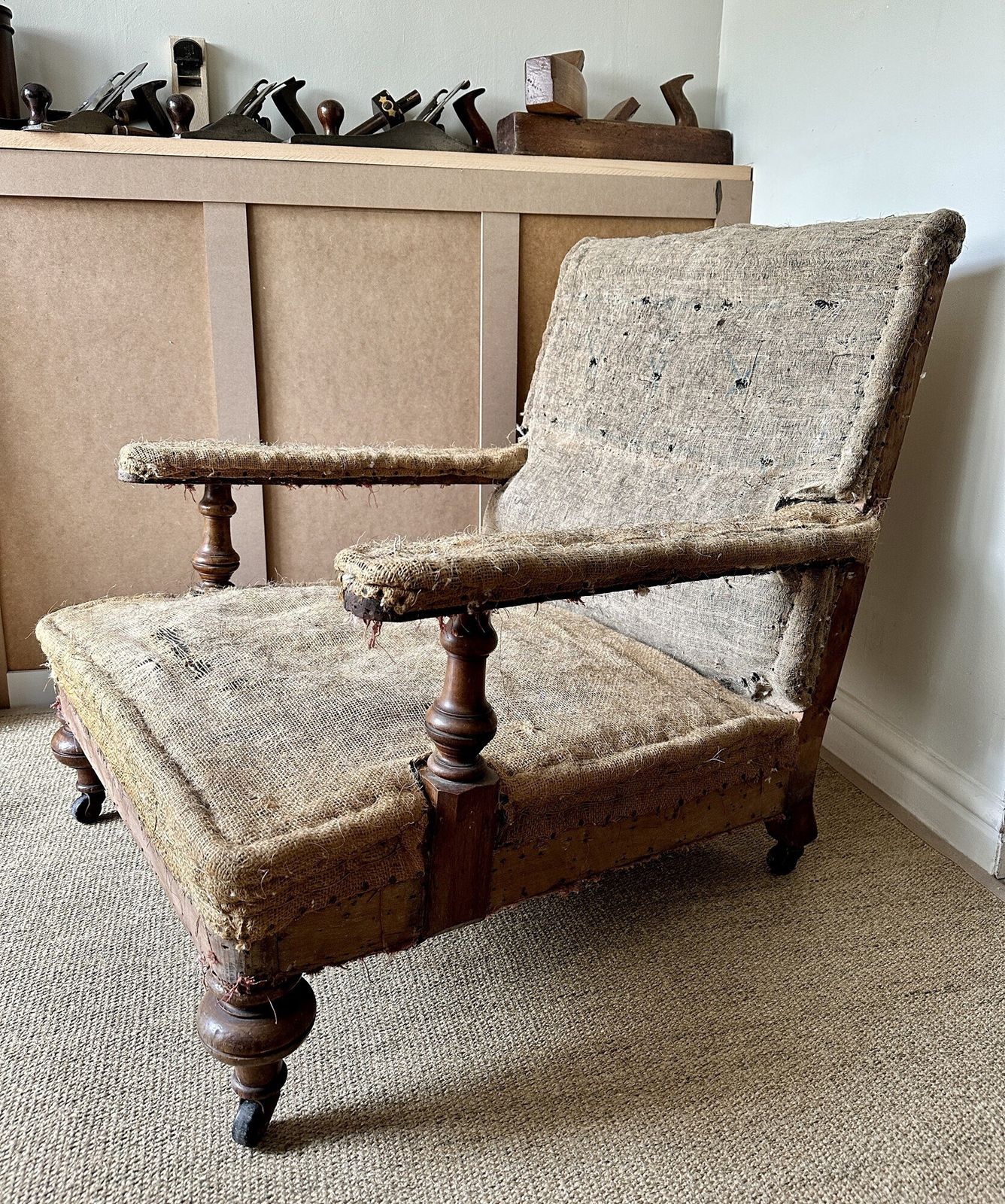 19th Century Howard Style Open Armchair By Robert Strahan, Dublin (C.1870) photo furniture