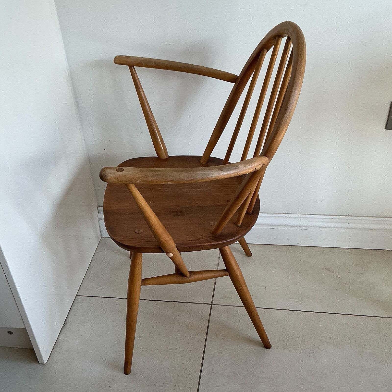 Early Ercol Carver Windsor Dining Or Armchair 370a 50s Original Finish photo furniture