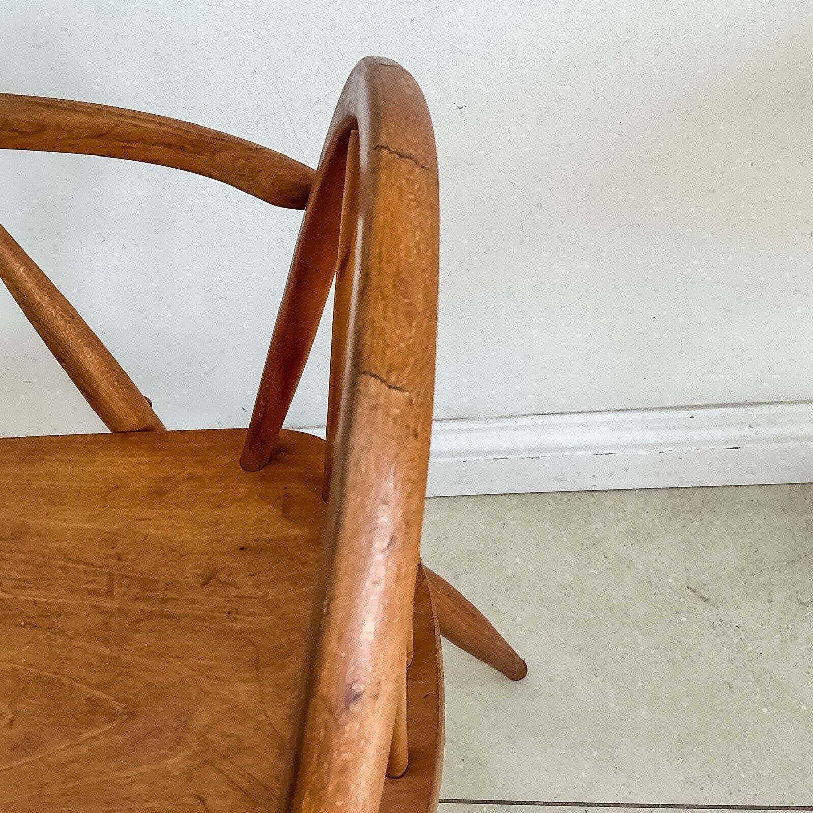 Early Ercol Carver Windsor Dining Or Armchair 139a 50s Original Finish photo for sale