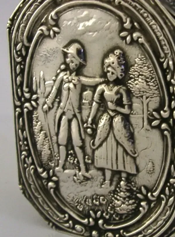 Beautiful German Hanau Solid Silver Box C1900 Antique 62g photo for sale