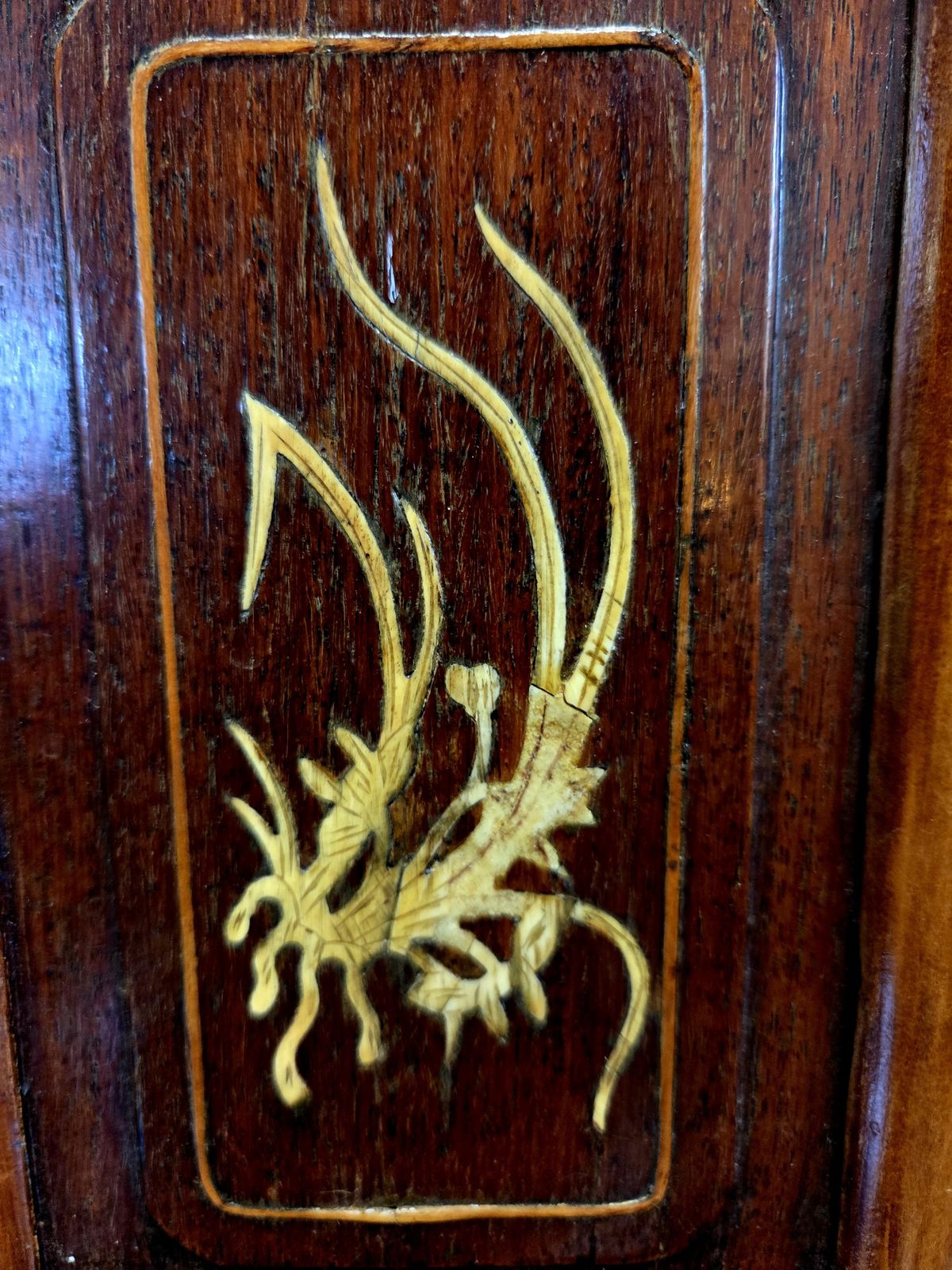 Antique Chinese Export Chair Horseshoe Back Lacquer Seat Bone Inlay Qing Style C1900 photo buy