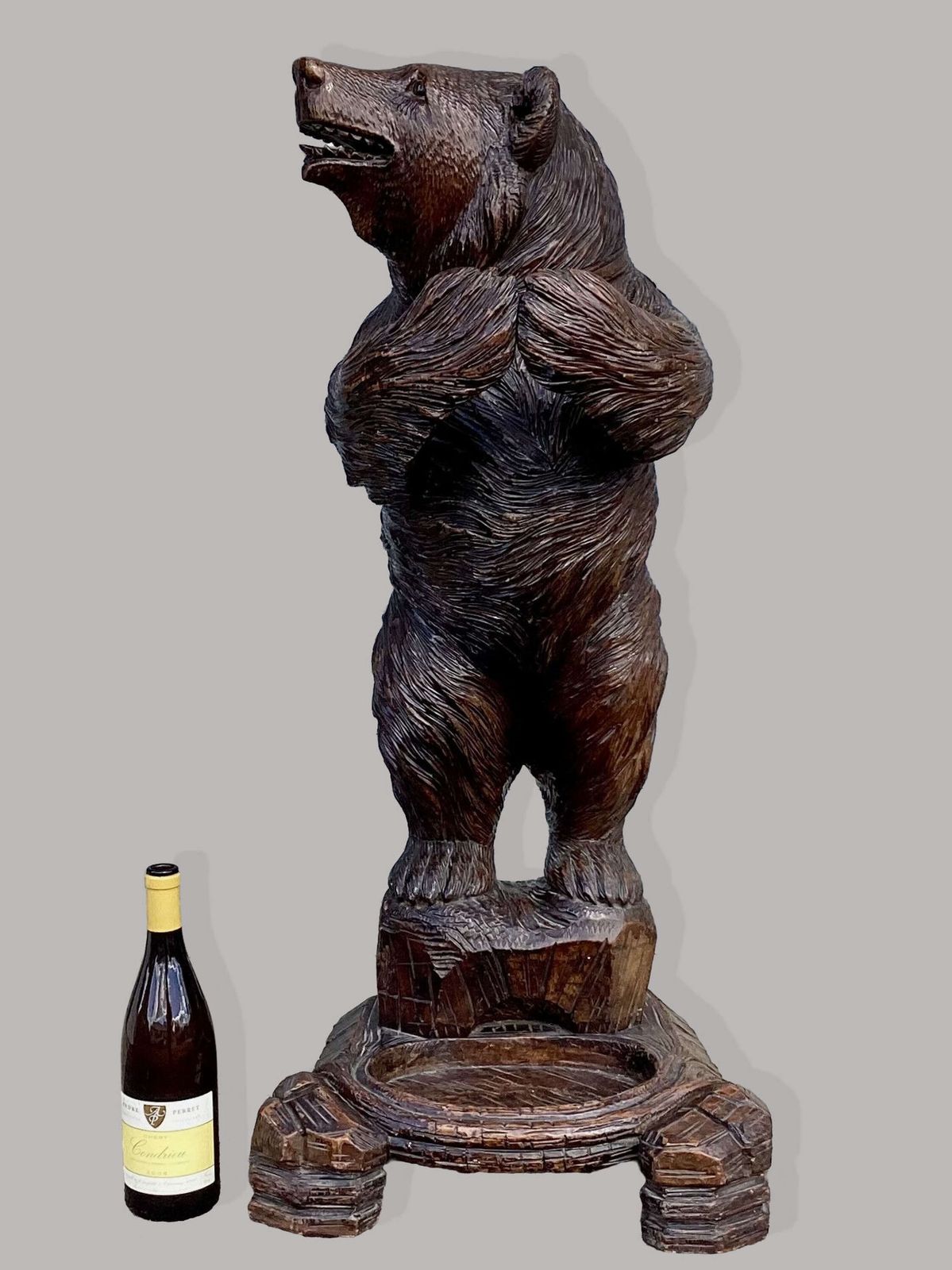 A Charming C19th 'Black Forest' Carved Bear Stick / Umbrella Stand