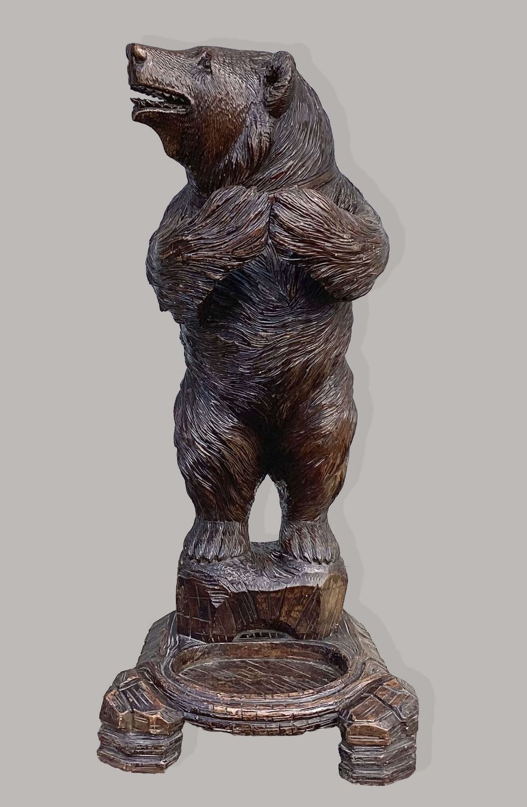 A Charming C19th 'Black Forest' Carved Bear Stick / Umbrella Stand photo furniture