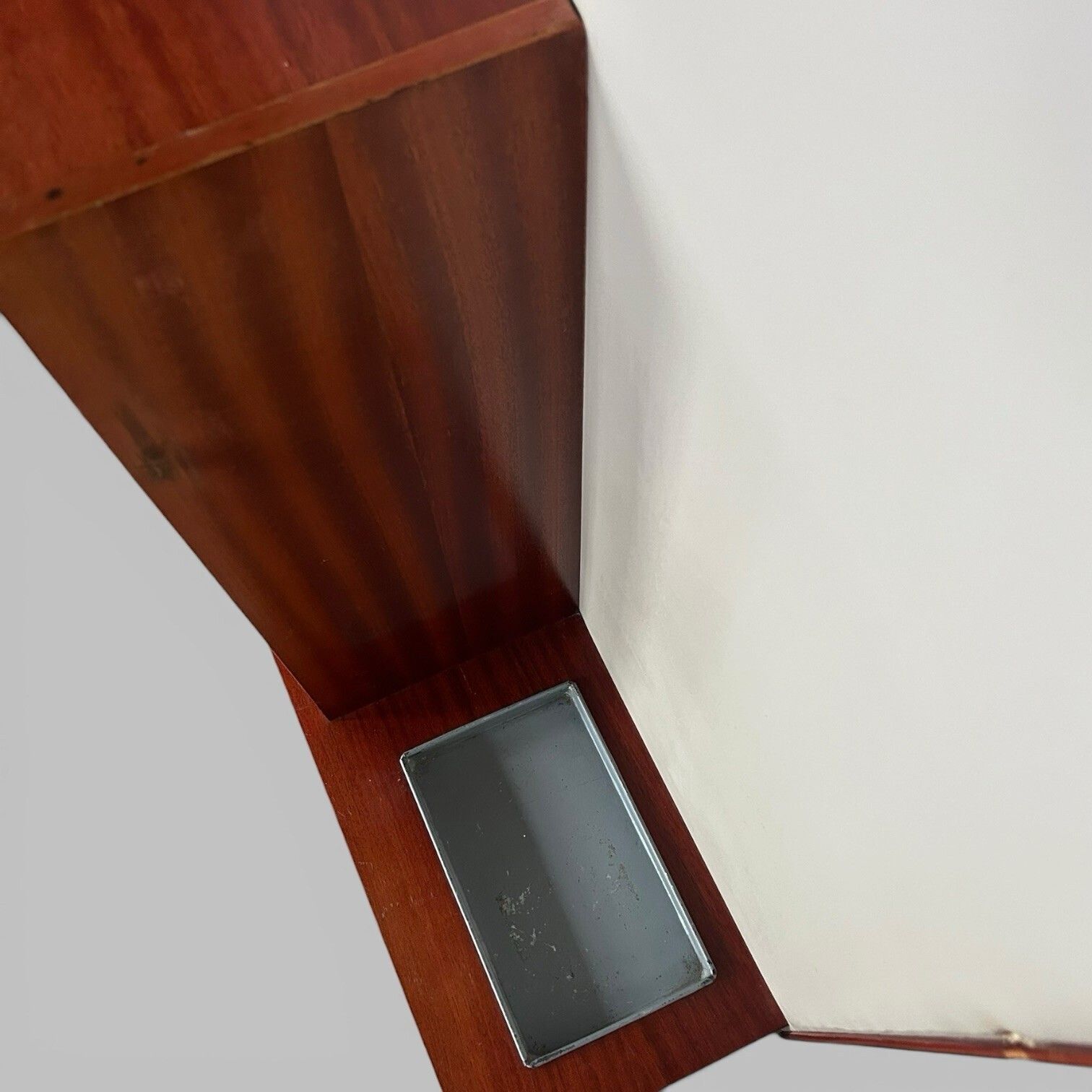 1960s Teak Hall Stand – Mirror Back With Drawer, Cupboard And Umbrella Tray photo 225.0