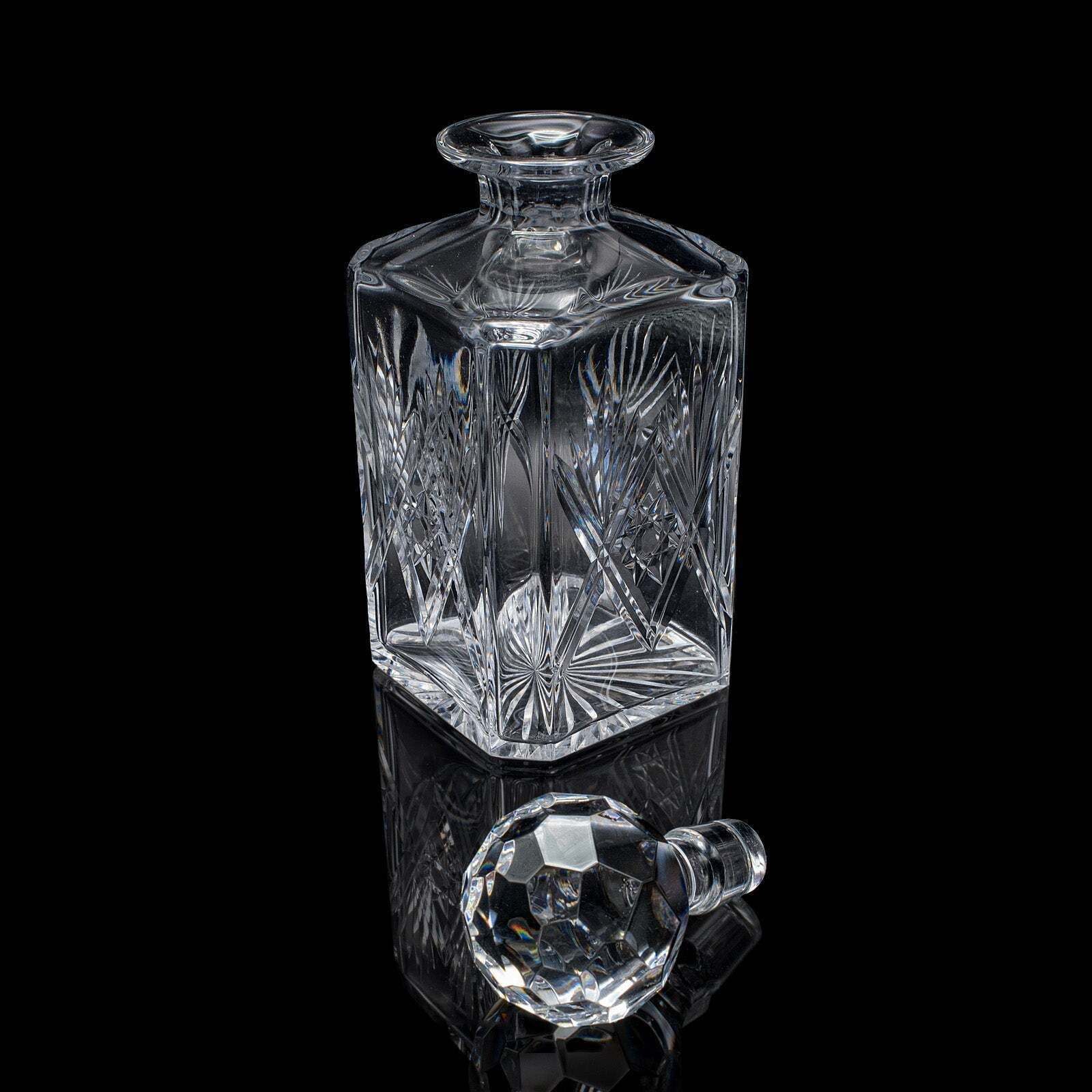 Vintage Scotch Decanter, English, Cut Glass, Whiskey, Barware, Bottle, C.1970 photo furniture