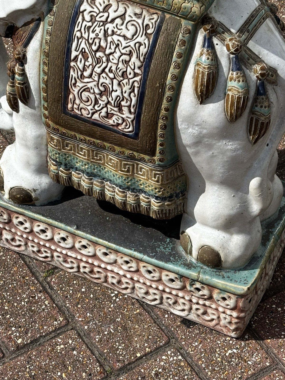 Large Old Chinese Ceramic Elephant Garden Stool. photo buy