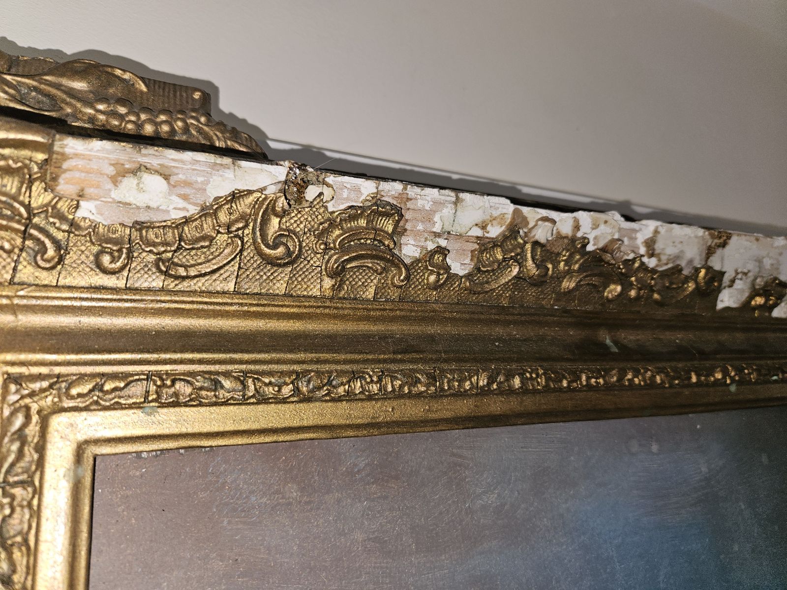 Original 20th Century French Oil Painting On Board  Floral Gold Giltwood Frame. photo vinterior