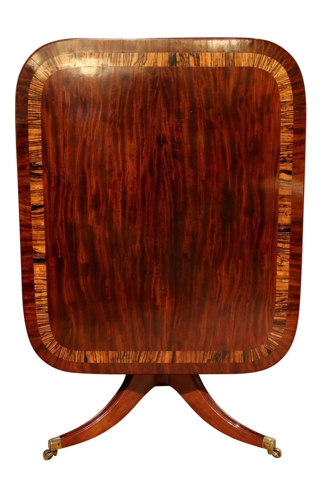 Fine Regency Mahogany Tilt Top Breakfast Table With Crossbanded Border