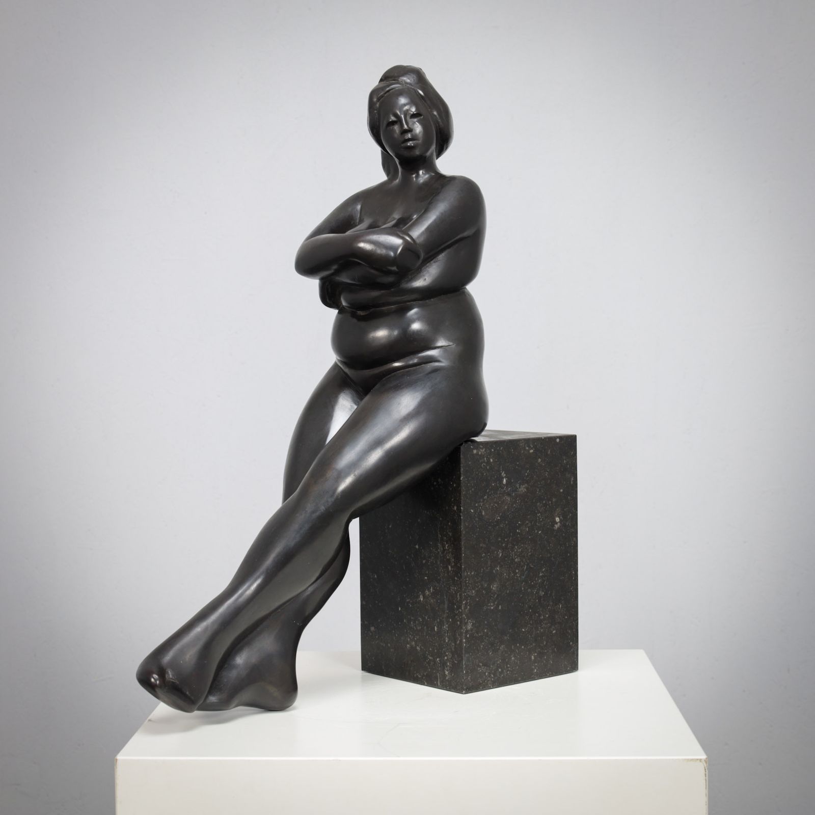 Seated Female Sculpture By Francine Govers, Netherlands, 1990s