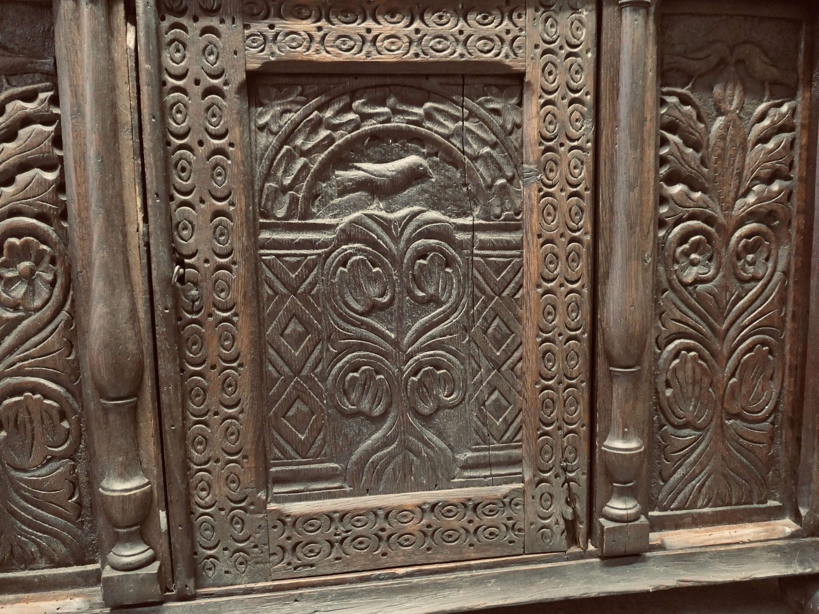 17th Century Carved Oak Court Cupboard, Cottage Livery Cupboard photo 3000.0