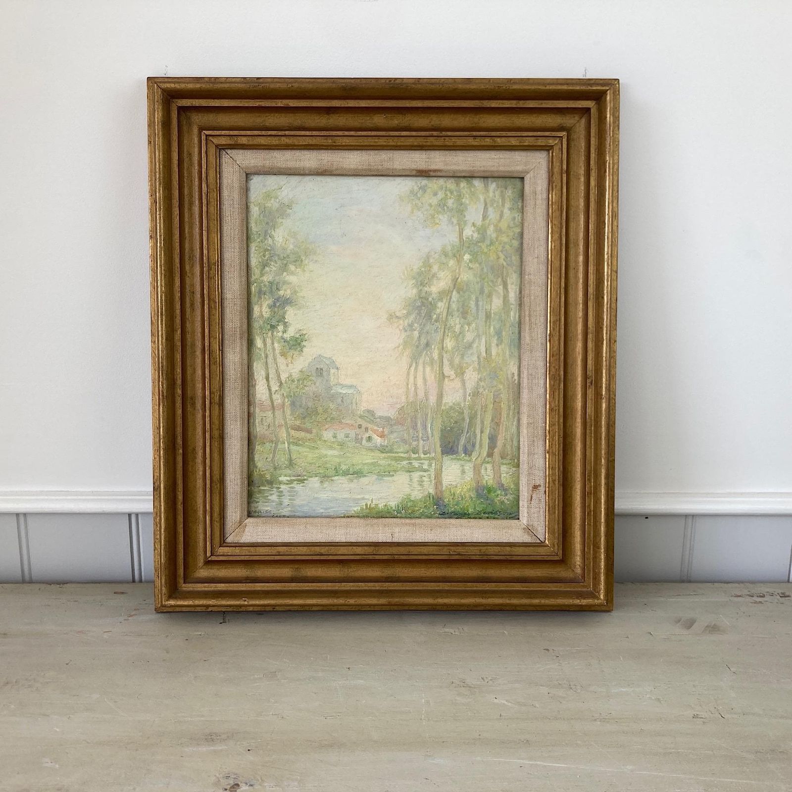 Antique Impressionist Oil Painting Of Grez France – Daniel Pender Davidson (1855 1933)