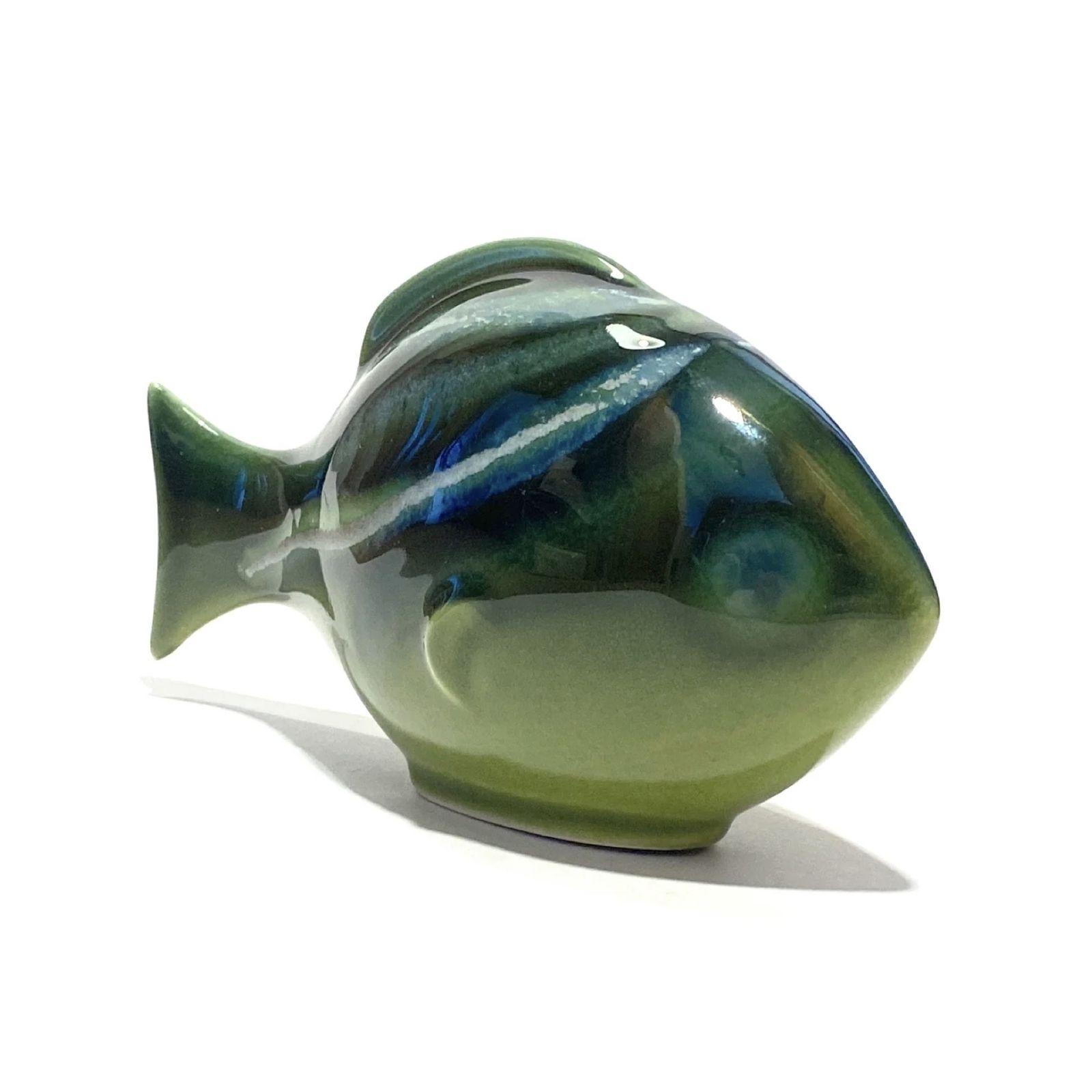 Poole Pottery Fish Ornament In Maya Glaze, English Pottery Sculpture photo Home Decor