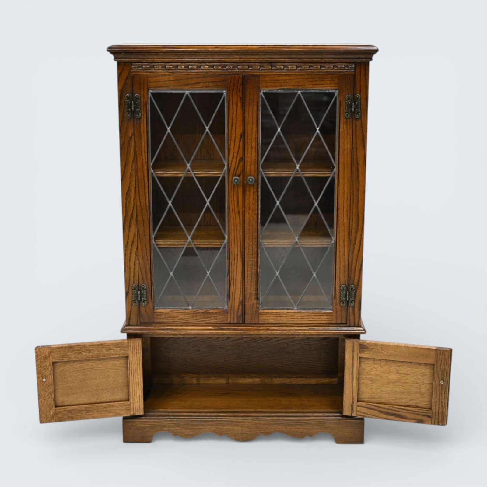 photo furniture Old Charm Small Display Cabinet 2 Shelves Light Oak Free* Uk Delivery