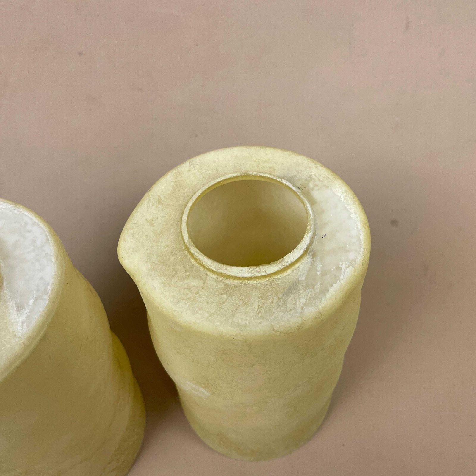 Pair Of Glass French Lamp Shade Cylinder Pendant Lampshade Tiffany Lightshade Light Cream Pendant Art Deco Marbled Pattern Patterned 2 photo vinterior