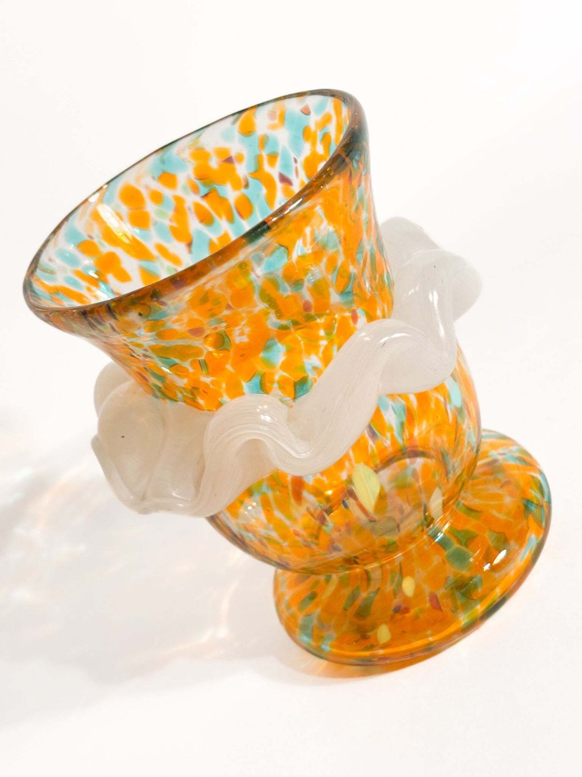 Orange And Blue Murano Glass Goto De Fornasa From The 1980s photo vintage