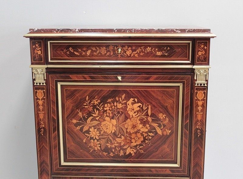 Secretary In Marquetry Napoleon III photo for sale