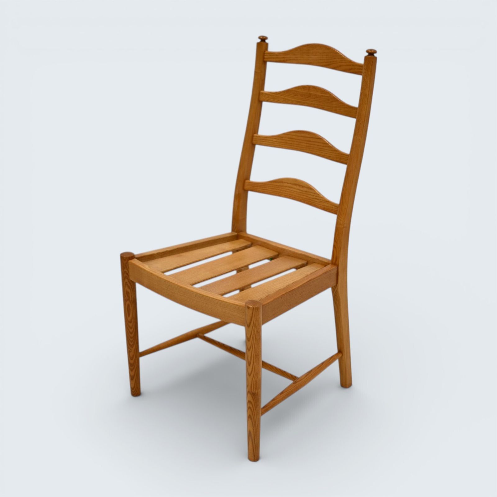 Ercol Set Of 4 Dining Chairs Light Finish Ladderback 1970s Free Uk Delivery* photo Furniture