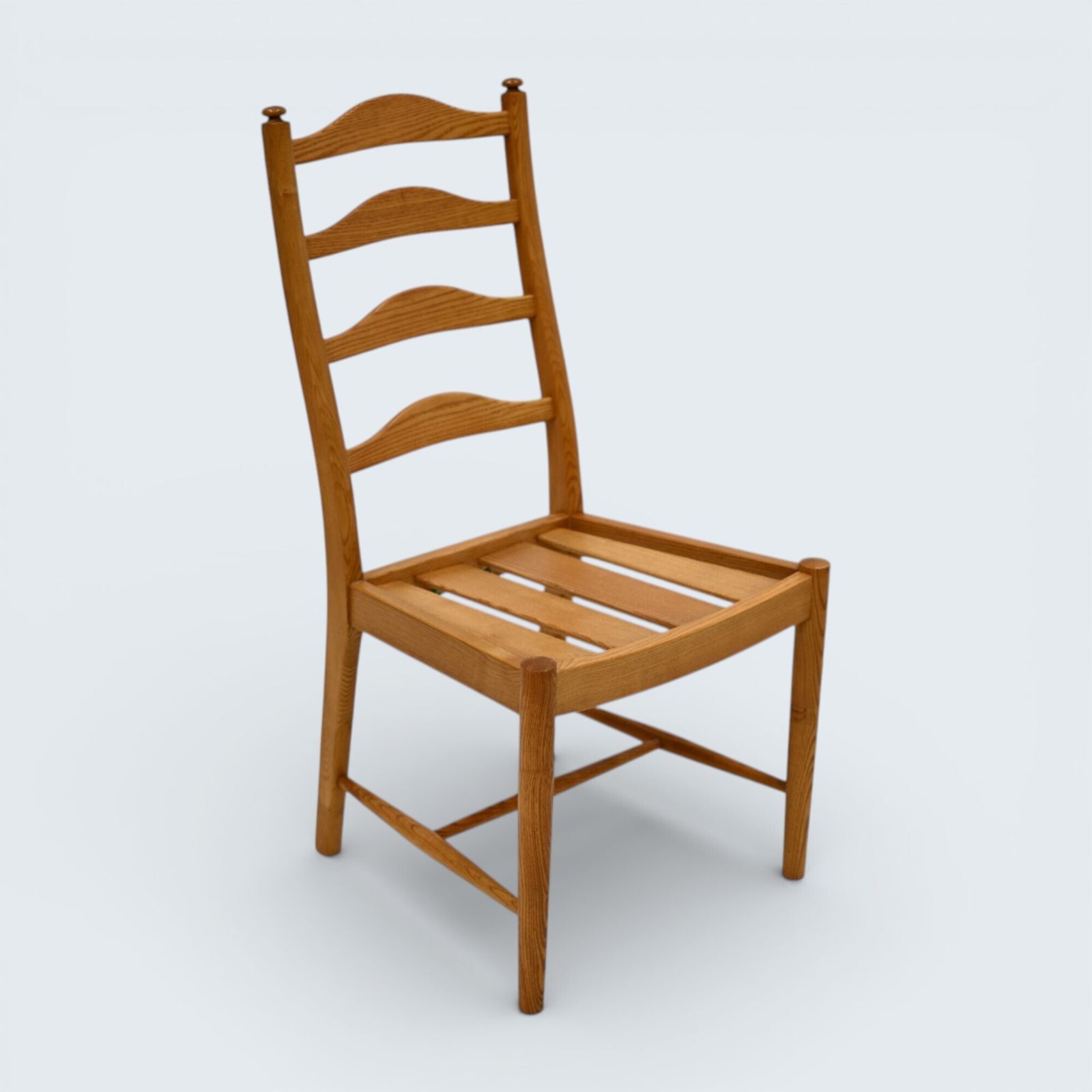photo for sale Ercol Set Of 4 Dining Chairs Light Finish Ladderback 1970s Free Uk Delivery*